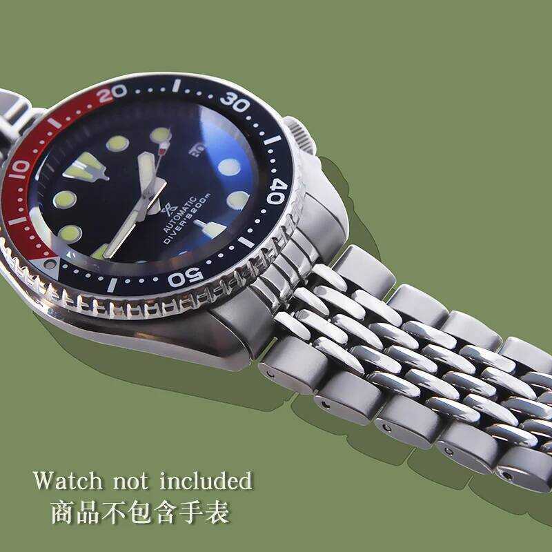 C Stainless Steel Beads Of Rice Metal Bracelet Watch Band Strap For SCUBA DIVER 7S26-0020 Skx007k2