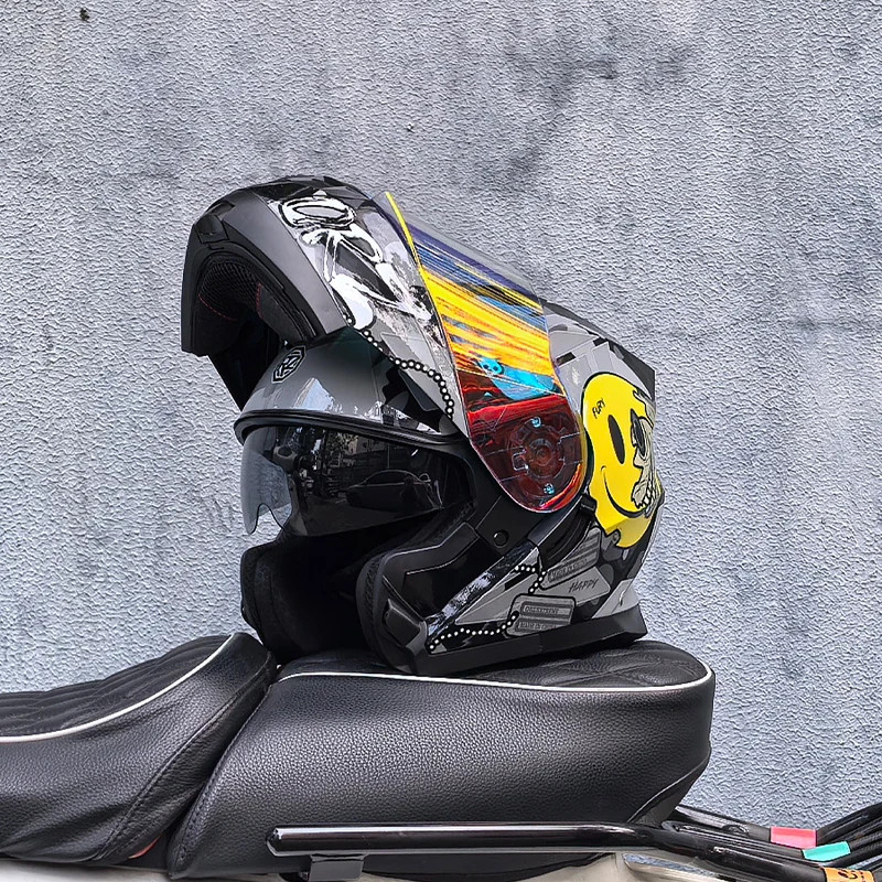 ORZ DOT Approved Full Face Helmets Crash Motorbike Protective Gear Men Women Flip Up Helmet Motorcy