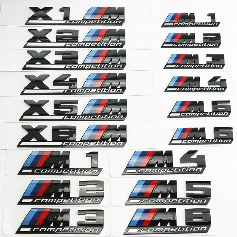 Glossy Black COMPETITION Bar Underlined Emblem for BMW Thunder Edition M1 M2 M3 M4 M5 M6 M7 M8 X3M