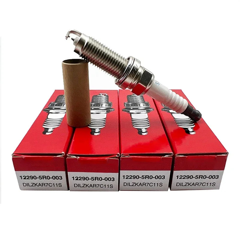 4/6Pcs 12290-5R0-003 DILZKAR7C11S Dual Iridium Spark Plug for Jazz HR-V Fit 1.3L 1.5L 122905R0003 C