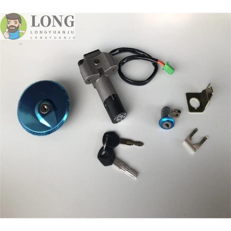 Motorcycle Ignition Switch Helmet Steering Seat Lock Key Fuel Gas Cap Set For Suzuki 125 GT125 QS12