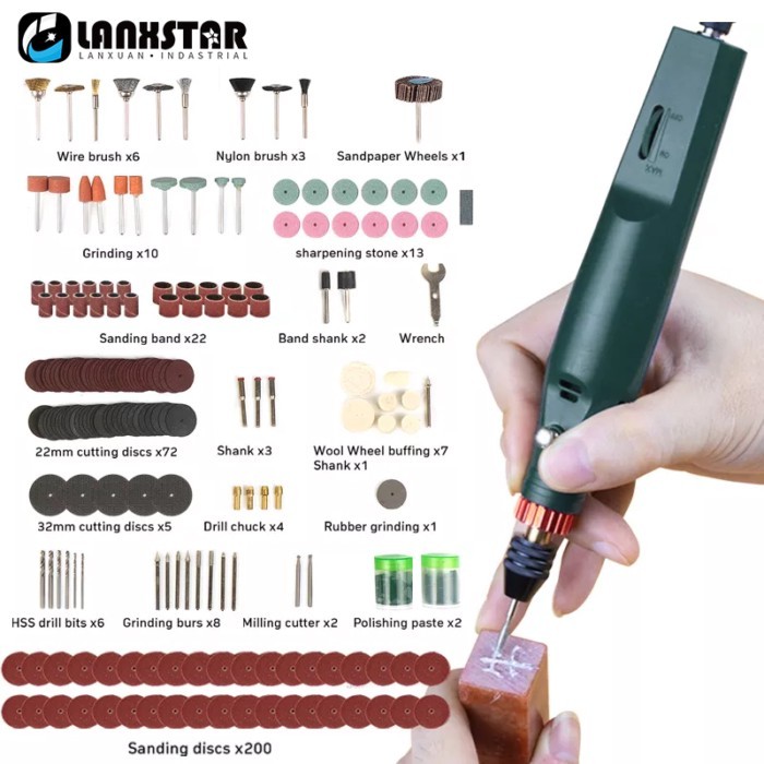 Electric Engraving Pen Mini Grinder Rotary Tool DIY Handheld Polishing Tool With Drill Bits Tool Po