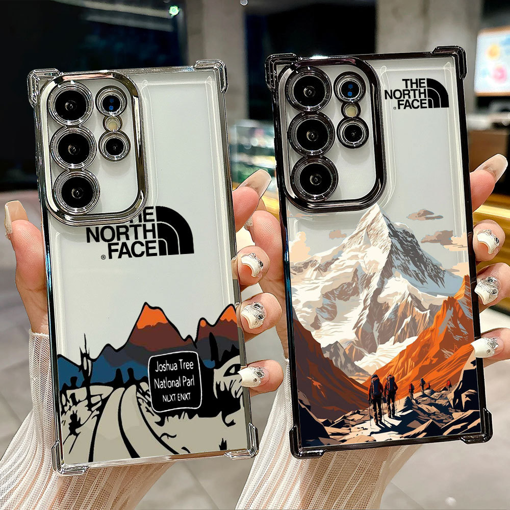 The North Face Mountain Range Clear Case สําหรับ Samsung S26 S25 S24 S23 S22 S21 Ultra S25FE Plus S2