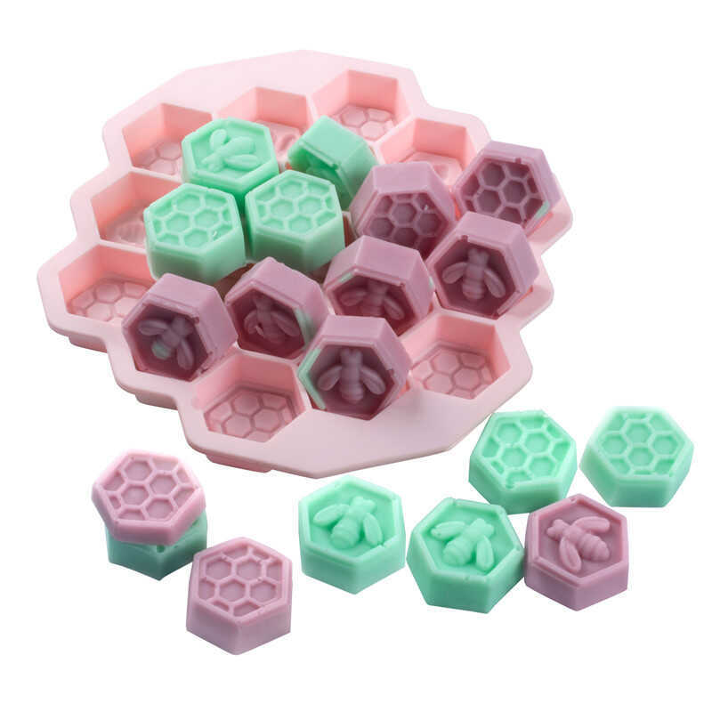Ins ICE CUBE ICE CUBE แม่พิมพ์ 19 Cube รังผึ้งรังผึ้งสีกล่องน้ําแข็ง Creative หนา ICE CUBE แม่พิมพ์