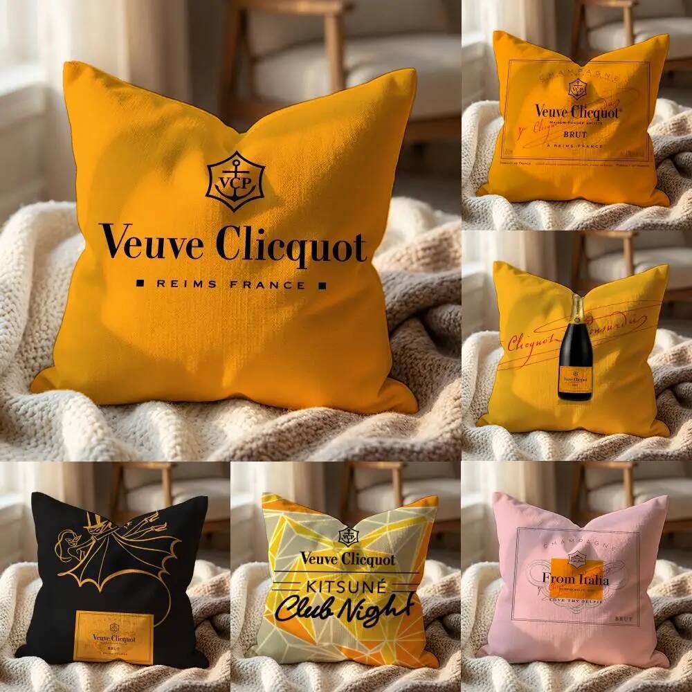 หรูหรา V-Veuve C-clicquot ปลอกหมอนอิง Multi-Scene หมอนสําหรับ Home & Car - กลับด้าน นุ่ม และทนทาน สํ
