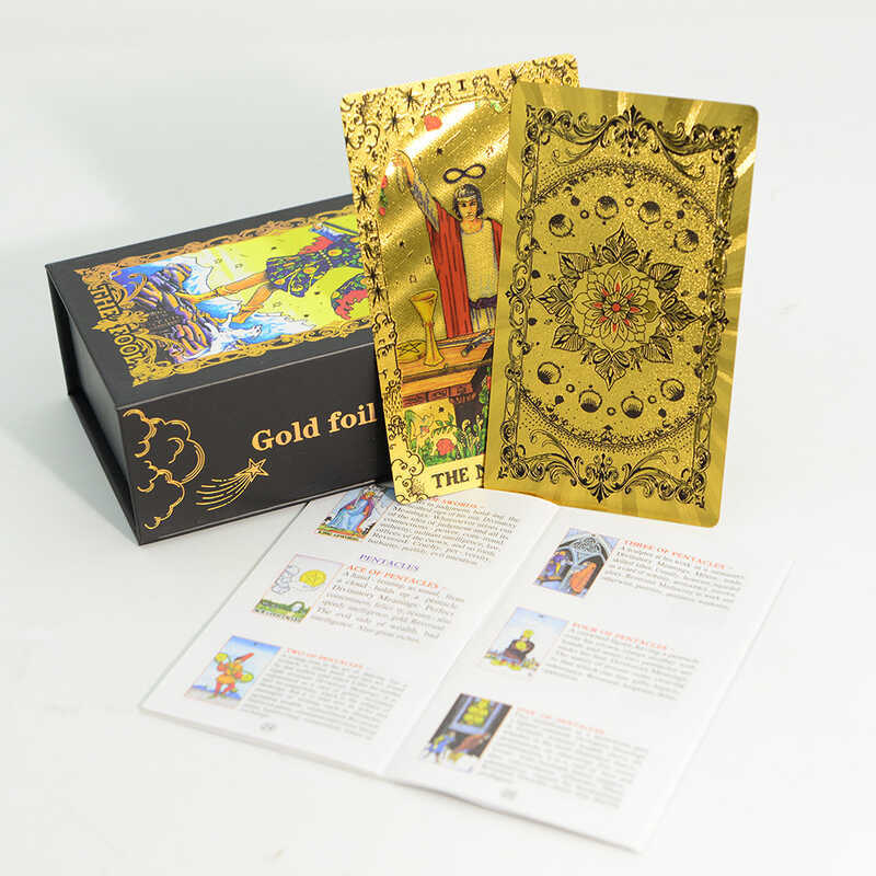 Zodiac Plastic Tarot Classic Tarot 78 Tarot Gilding การ์ดเกมกระดานกันน้ํา