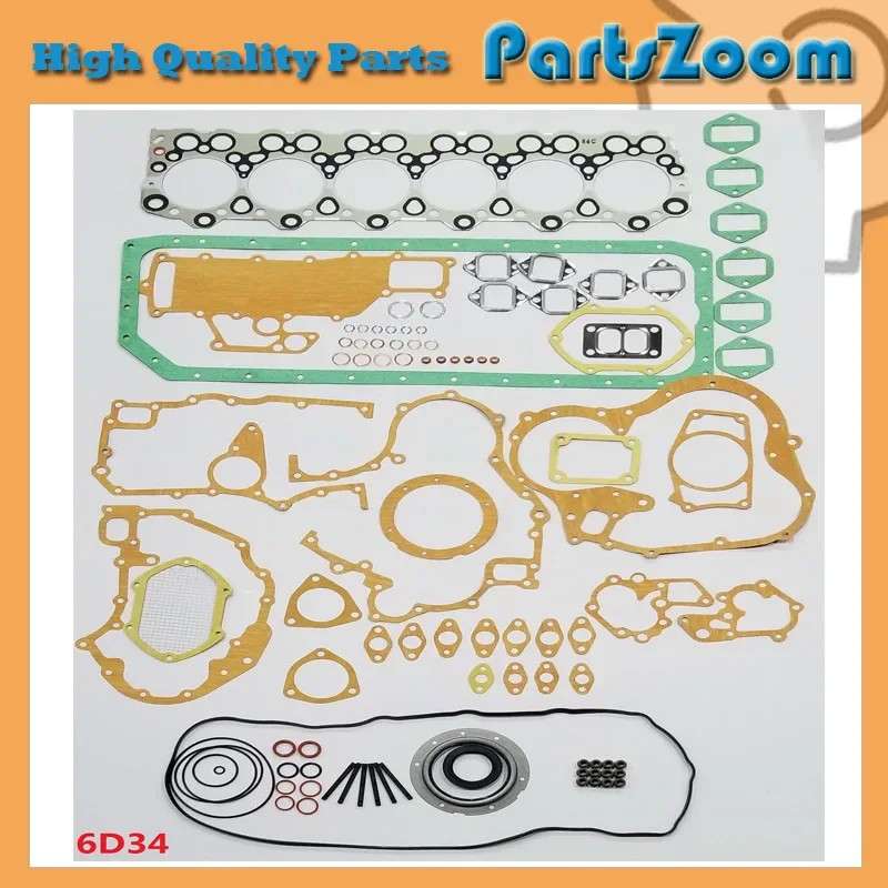 For Mitsubishi 6D34 6D34T Overhaul Gasket Kit With Head Gasket ME997397 for Kato HD820 Kobelco SK23
