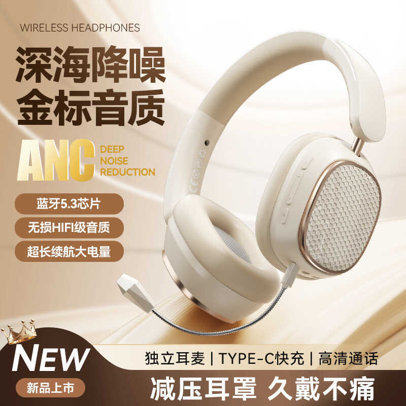 ชุดหูฟังสําหรับเล่นเกมชุดหูฟังบลูทูธไร้สาย ANC Active Noise Cancelling ชุดหูฟังแบบรวมทุกอย่าง