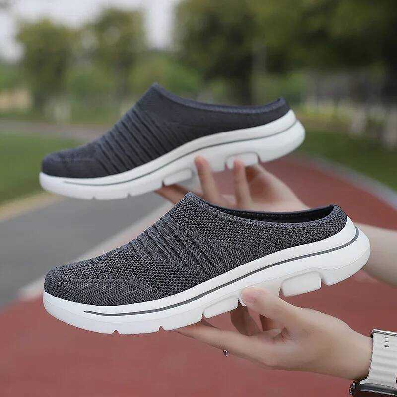 C Men Slippers Summer Breathable Home Indoor Slippers Men Thick Bottom Slides Fashion Couple Walkin