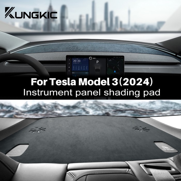 Top Flannel  For Tesla Model 3 Highland 2024 Dashboard Cover Pad Sunshade Protector Car Anti-UV Das