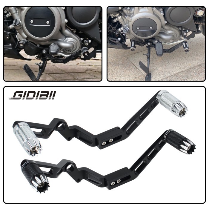 1 Pcs Chrome/Black Motorcycle Adjustable Gear Shift Lever Heel-Toe Shifter For Harley Nightster RH9