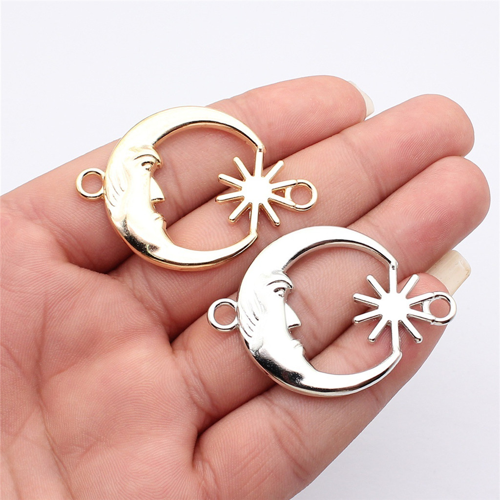 Star Moon Connectors Celestial Themed Antique Bronze สังกะสีโลหะผสมเครื่องประดับทําชิ้นส่วนหัตถกรรม DIY ชิ้นส่วนเชื่อมต่อ