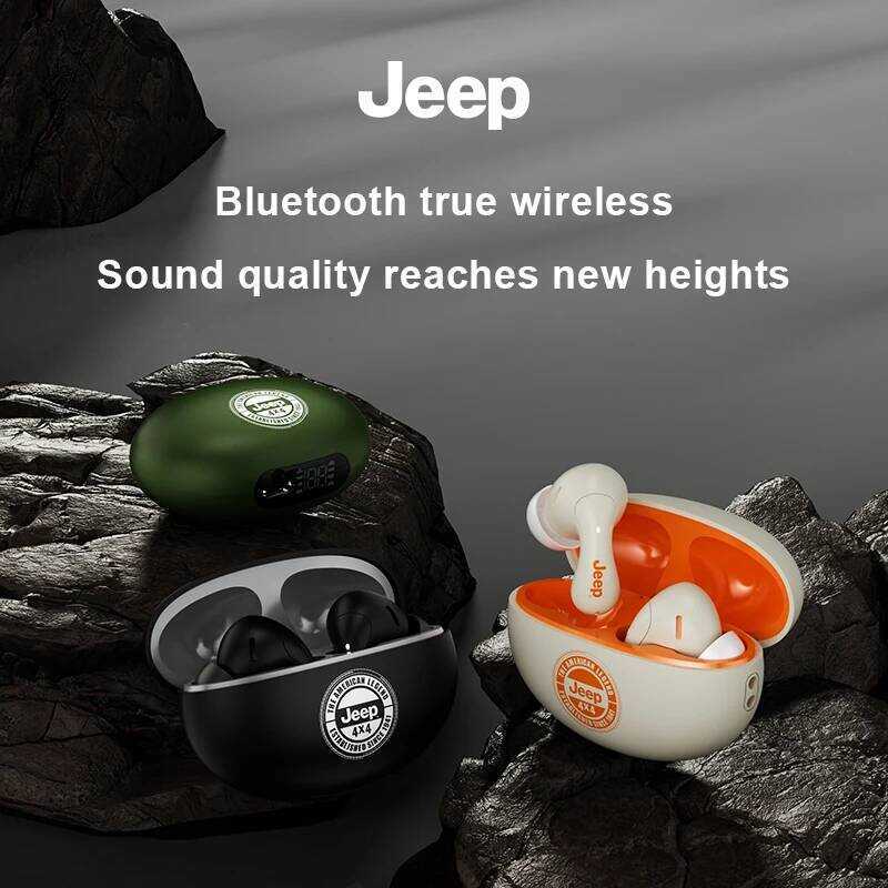 Jeep EW121 TWS Earphone Bluetooth 5.4 Stereo HD Call Earphone Quick Pairing Headphone Gaming Noie R