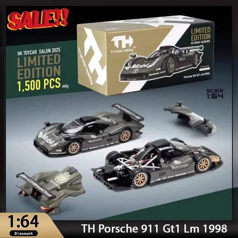 TH Porche 911 GT1 LM 1998 1:64 Scale Alloy Die-Casting Miniature รุ่นรถสะสมของเล่นสําหรับผู้ใหญ่คริส