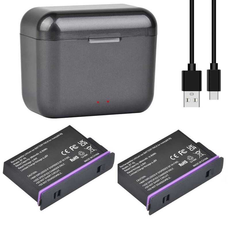 C 360 X5 Battery&Charger, 2800Mah Lithium Rechargeable Battery&2 Slot Battery Charger Compatible Wi