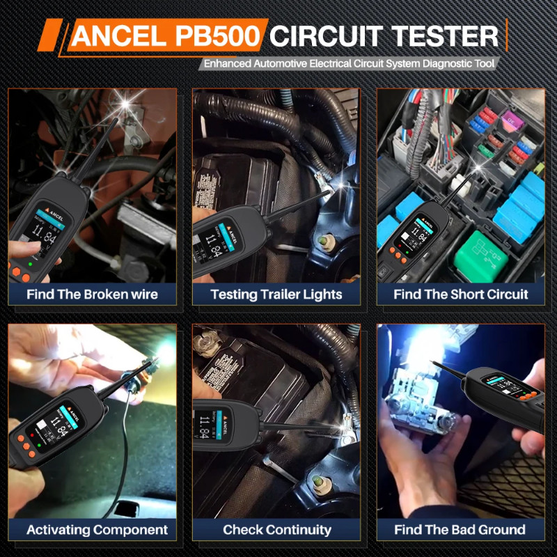 Ancel PB500 Car Circuit Probe Kit Circuit Tester 12V 24V Electrical Current Voltage Power Probe Aut