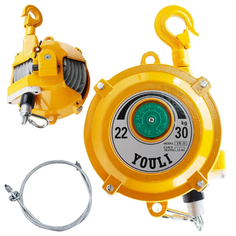 15-22KG Spring Balancer Tower-Type Lifting Hook Spring Holder Balancer Self-locking Steel Wire Rope