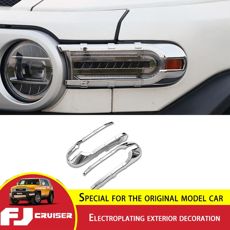 For Toyota FJ Cruiser Front Turn Signal Cover ABS Chromium Styling Light Frame FJ Cruiser Electropl