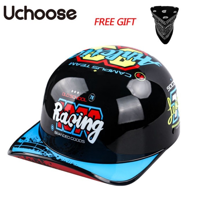Uchoose Baseball Cap bicycle Helmet Retro Helmets Summer Motorcbike Casque Vintage Open Face Scoote