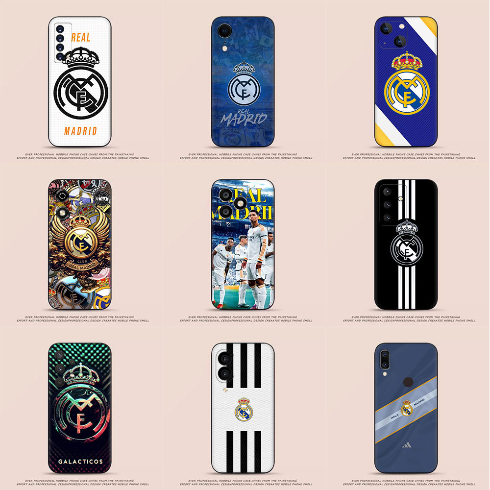 เคสโทรศัพท์นุ่มสีดําสําหรับ OPPO A3 A3X A3Pro K12X F25 Pro F27 A40 8V96 Real Madrid