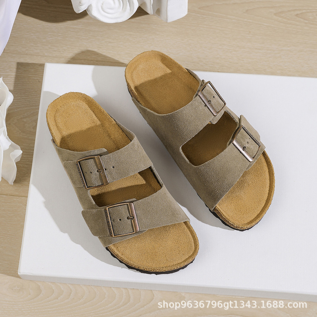 รองเท้าแตะ Birkenstock หนังวัวแท้ สำหรับทั้งผู้ชายและผู้หญิง ออกแบบพิเศษพลิกได้