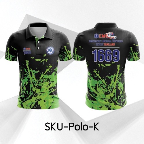 เสื้อโปโล Rescue EMS, Microfiber + Smooth K