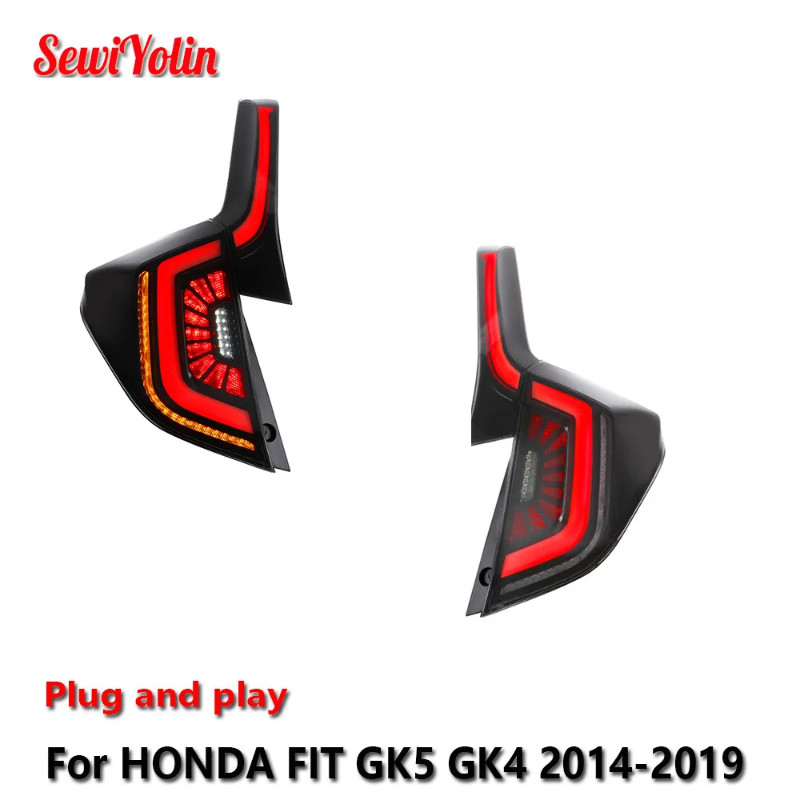 Car LED Tail Light Assemblies For HONDA FIT GK5 GK4 2014-2019 Auto Fog DRL Brake Turn Signal Lamp P