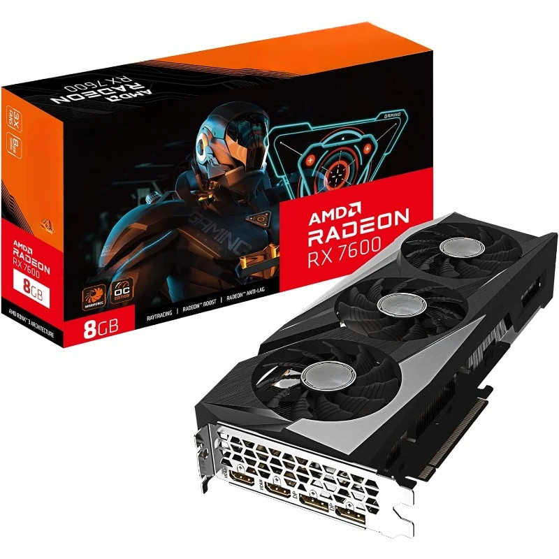 GV-R76GAMING OC-8GD Radeon RX 7600 Gaming OC 8G Graphics Card, 3X WINDFORCE Fans 8GB 128-bit GDDR6,