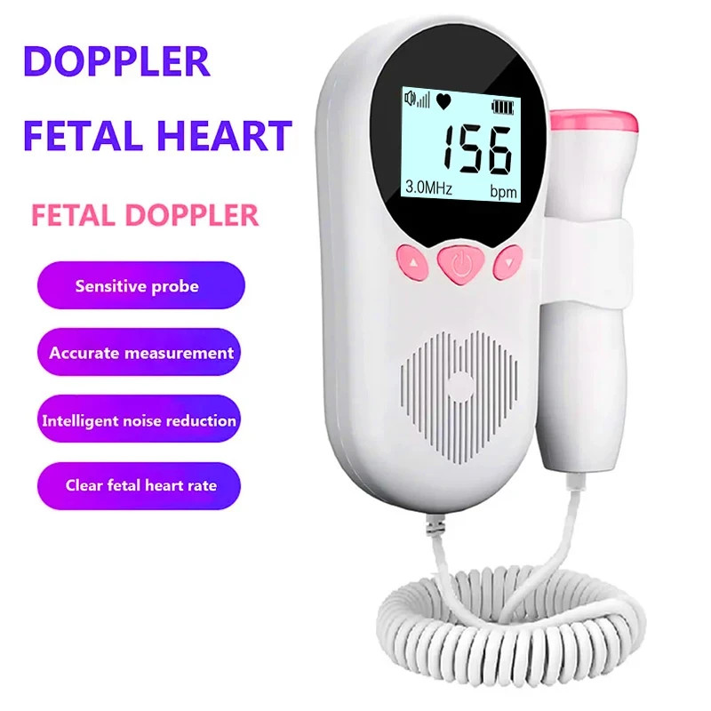 ABX Household Doppler Fetal Heart Rate Monitor for Baby Pregnancy Heartbeat Detector LCDdisplay Pul