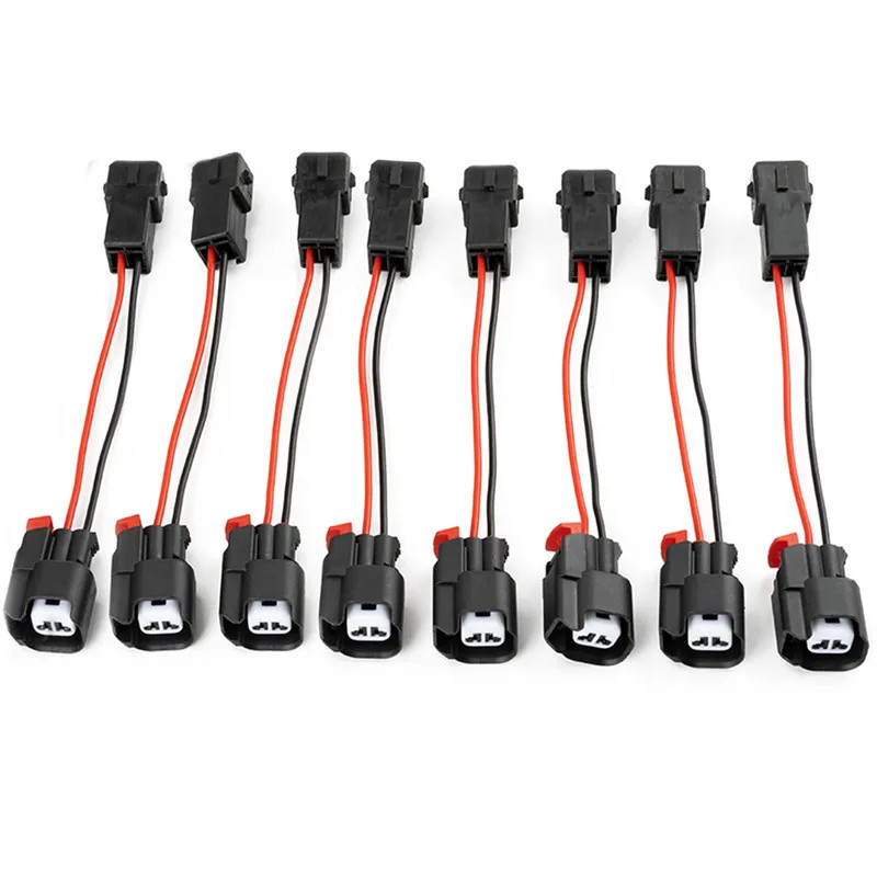 Set of 8PCS - EV1 to EV6 adapter LS1 LS6 LT1 EV1 Engine Wire Harness Cable to LS2 LS3 LS7 EV6 Fuel
