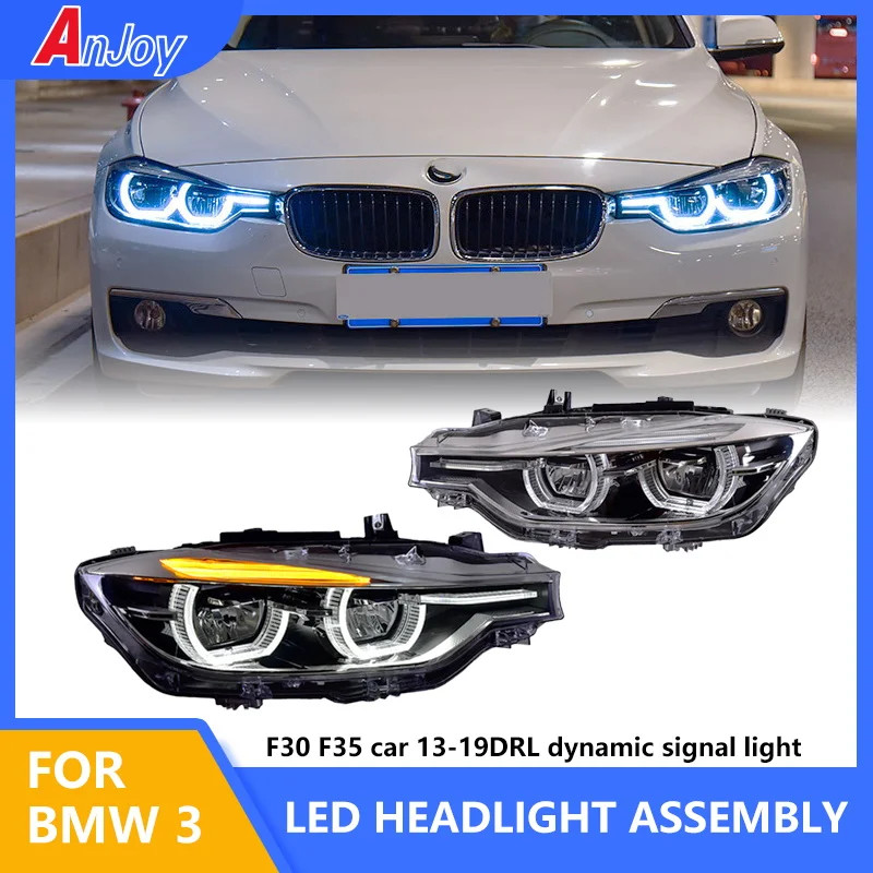 2 Pcs Full LED Headlight assembly For 2013-2019 BMW 3-series F30 F35 Spoon headlights retrofitted w