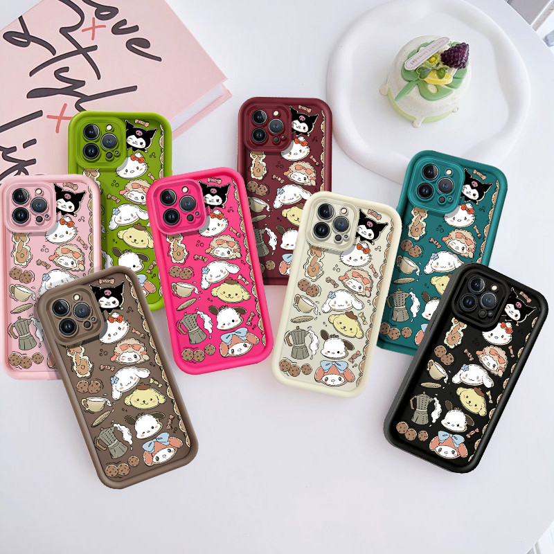 การ์ตูนน่ารัก Kuromi Melody Cinnamoroll Group เคสโทรศัพท์สําหรับ Realme 5 5i 5S 6i 5 Pro 11X 5G / Re