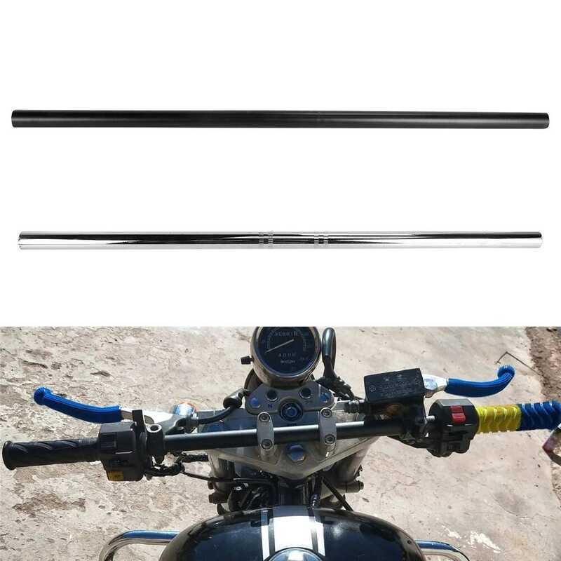 C Universal Motorcycle Handlebar 22Mm 7/8'' Chrome Drag Straight Handle Bar Vintage For Cafe Racer