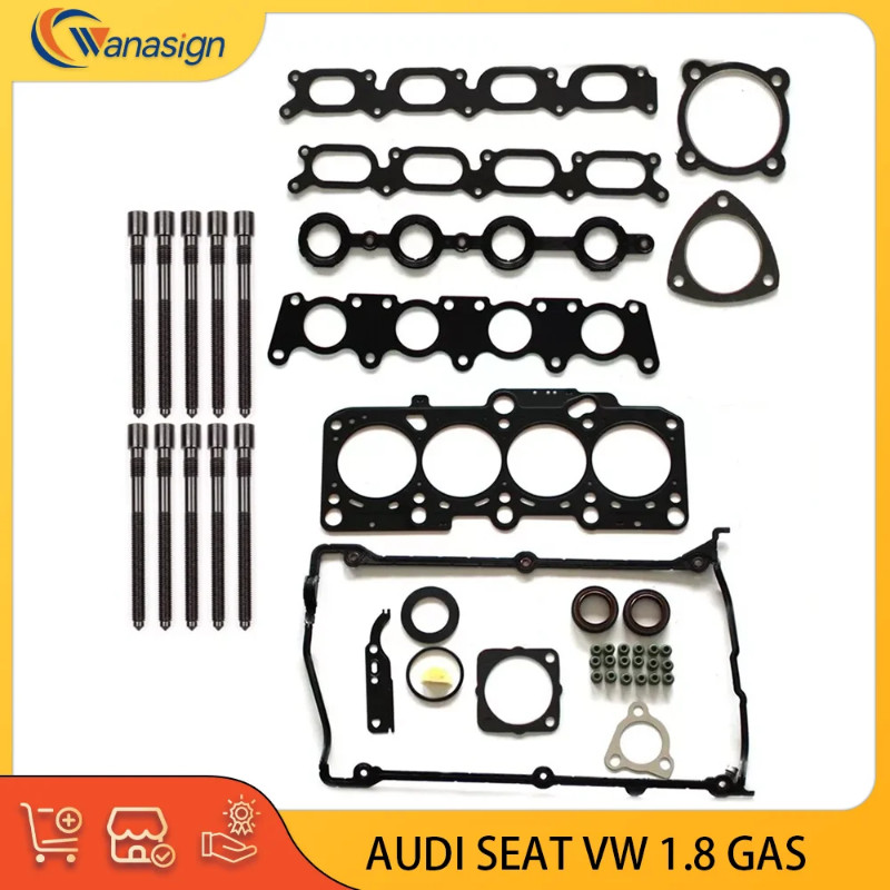 AUTO ENGINE PARTS Cylinder Head Gasket Bolts Set For AUDI SEAT VW 1.8L 1.8T L4 GAS 1.8 L T DOHC Tur