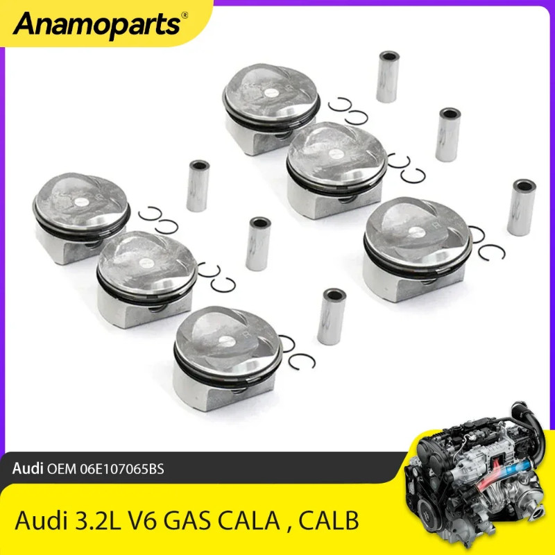 Engine Parts Pistons With Rings Set STD 85.5mm Fit 3.2 L CALA CALB For Audi A4 Avant B8 A5 Quattro
