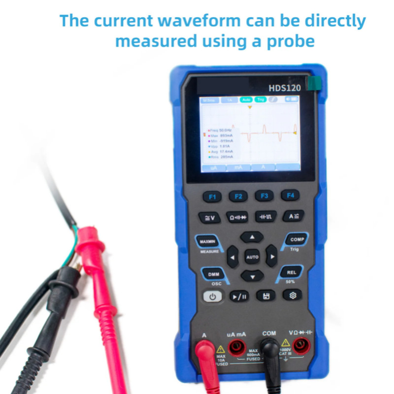 OWON HDS120 Digital Oscilloscope Multimeter 20000 Counts True RMS Tester 1MHz 5MS/s Automatic Wavef