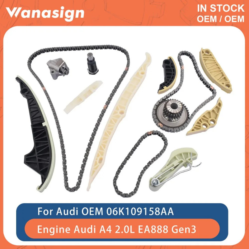 Engine Timing Chain Kit Fit 1.8 2.0 L For Audi A4 A5 A6 VolkswagenTiguan CNCD CNCE EA888 Gen3 CC TS