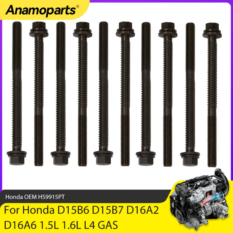 Engine Parts Cylinder Head Bolt Set Fit 1.5 1.6 L For 88-95 Honda CRX Civic D15B6 D15B7 D16A2 D16A6