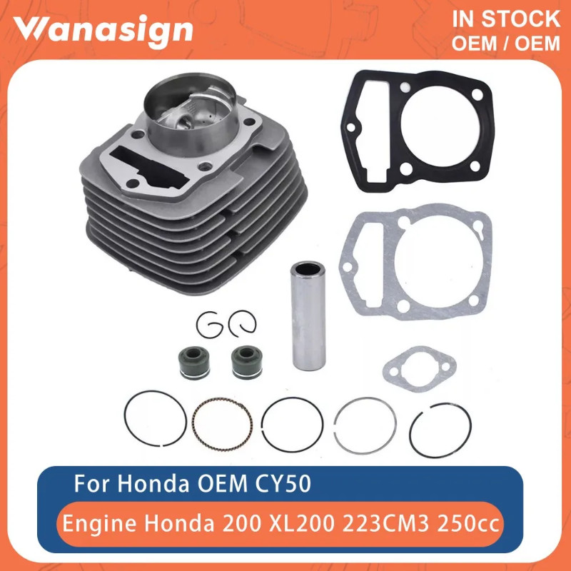 Motorcycle Engine Cylinder 65.5mm Piston Bore Rings Kit For Honda ATC 200 XL200 223CM3 250cc CY-50