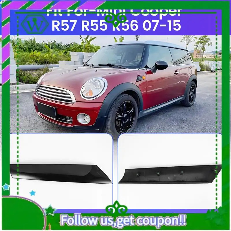 AC34-For-BMW Mini Cooper R57 R55 R56 07-15 Front Windshield Post Trim Bright Black Exterior Molding