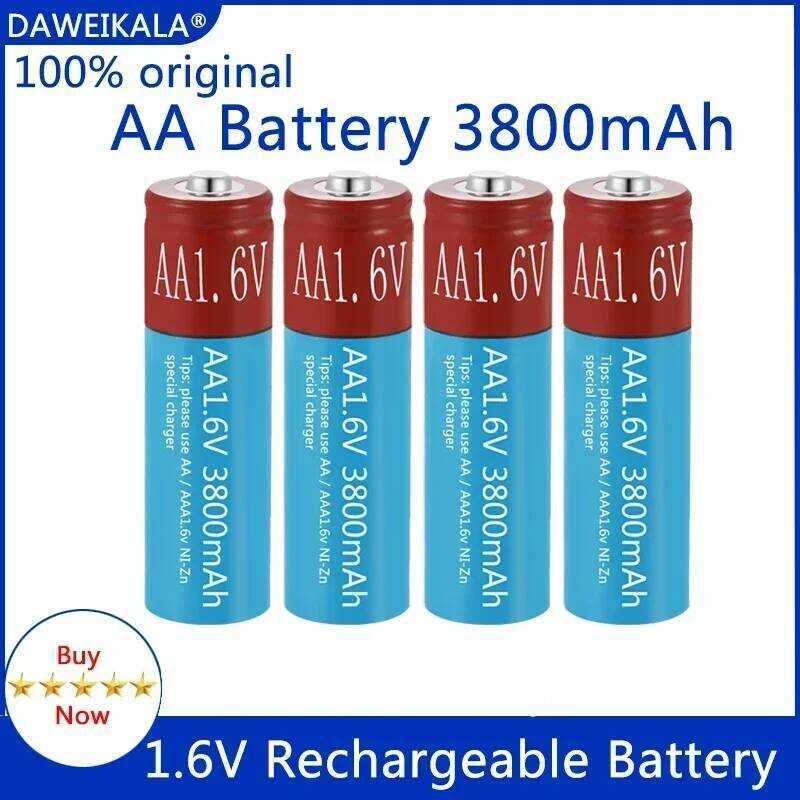 C AA Battery 1.6V Nizn 3800Mah Rechargeable AA Battery 1.6V Battery For Toys Mp3 Solar Lights Camer