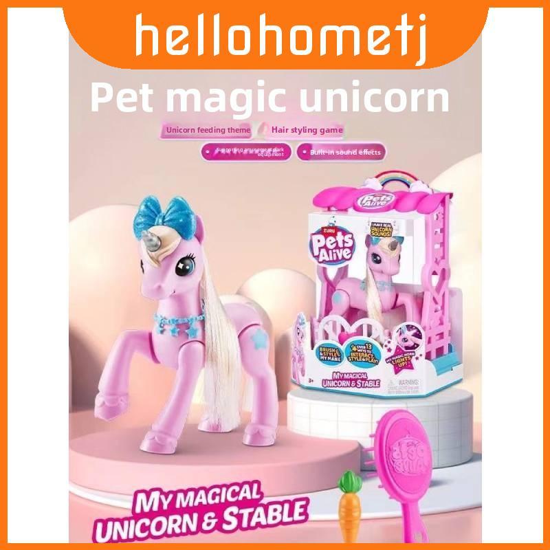 สัตว์เลี้ยง Zuru Alive Unicorn Display Model สําหรับเด็กผู้หญิงของขวัญของเล่นพลาสติกเด็กปฐมวัยสําหรั