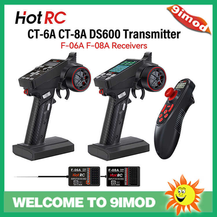 HOTRC การควบคุม 6 ช่อง CT6A/8A/10B/DS6 2.4G รีโมทคอนโทรลเรือรถยนต์หกช่อง