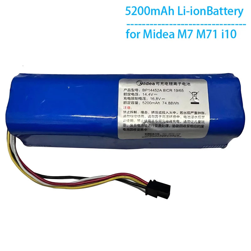 Original M7 Battery 5200mAh Lithium Battery for Midea M71 M7 Pro i10 M7 Max Battery Replacement Acc