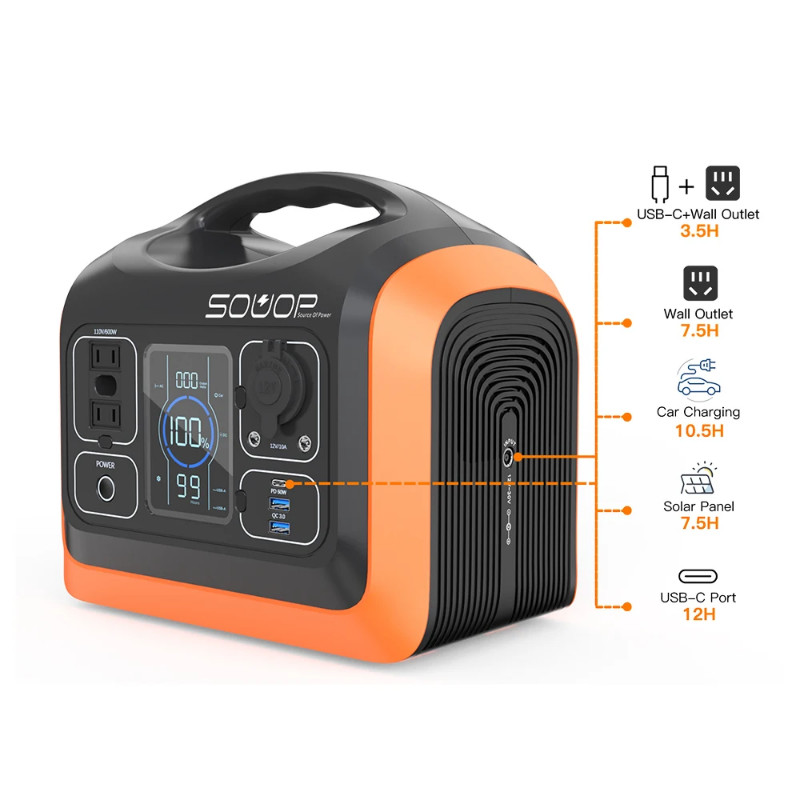 1200W LifePo4 Power Station  Solar Generator Camping Portable Energy Storage System Fishing RV Outd