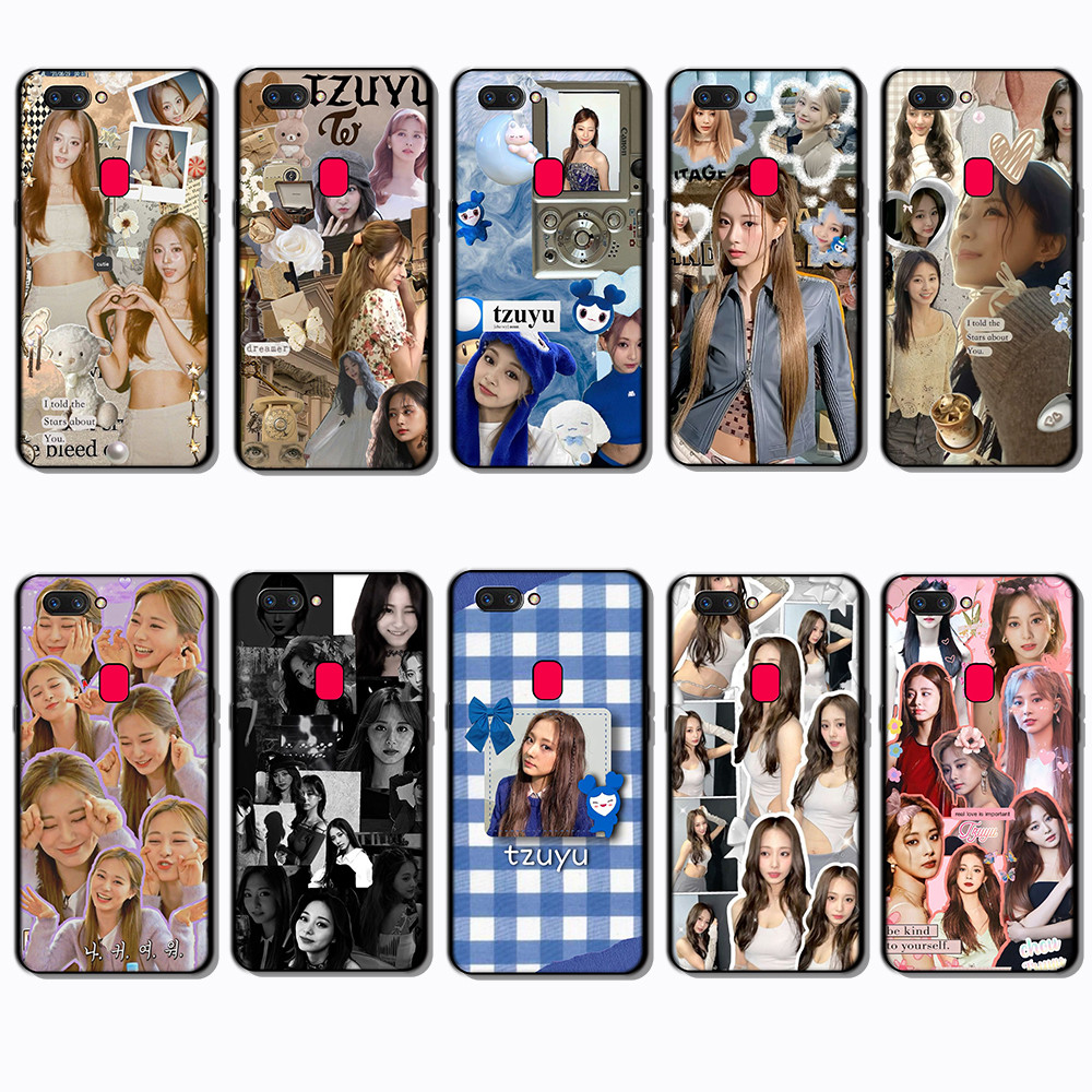 OPPO A1 A1K A3S A5 A5S A7 A8 A9 A11 Tzuyu Classic Black Edge TPU Soft Case | Full Wrap & Bare Phone 