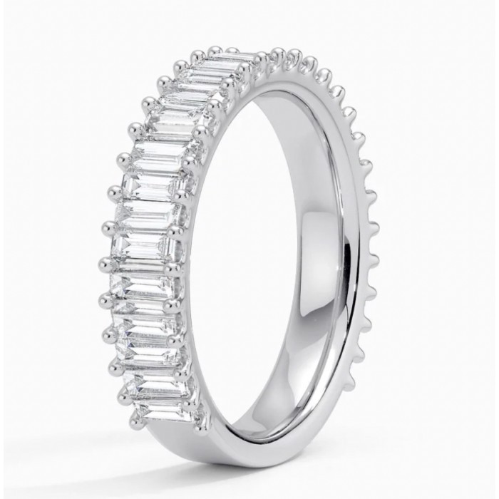 แหวนเพชร 1.8 ct Baguette Lab Grown Diamond Eternity Ring - White Gold 14K พร้อมใบรับรอง IGI