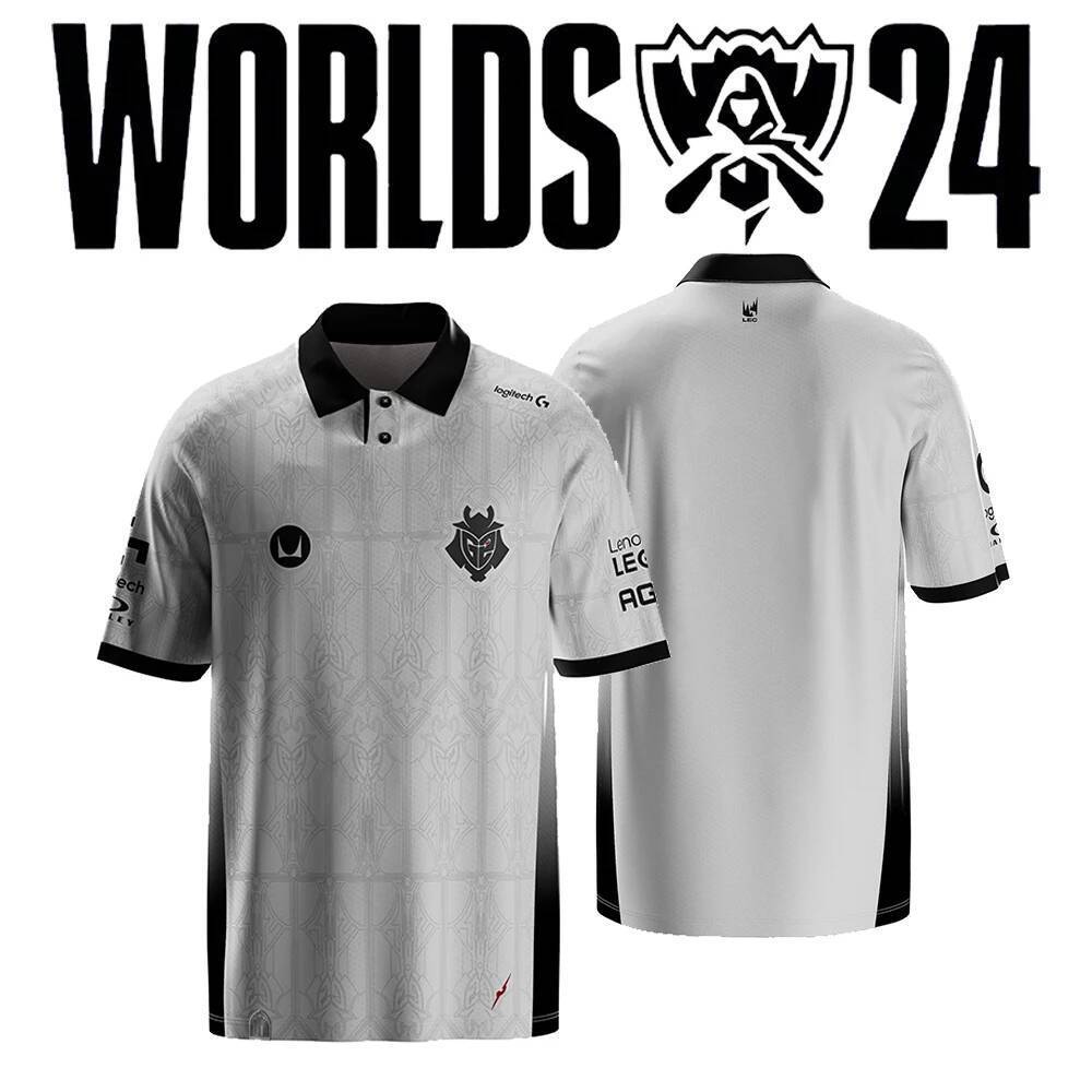 2024 ใหม่ G2 E-Sports Club World Finals Limited Jersey League Of Legends LEC POLO สนับสนุนชุดทีมเกมก