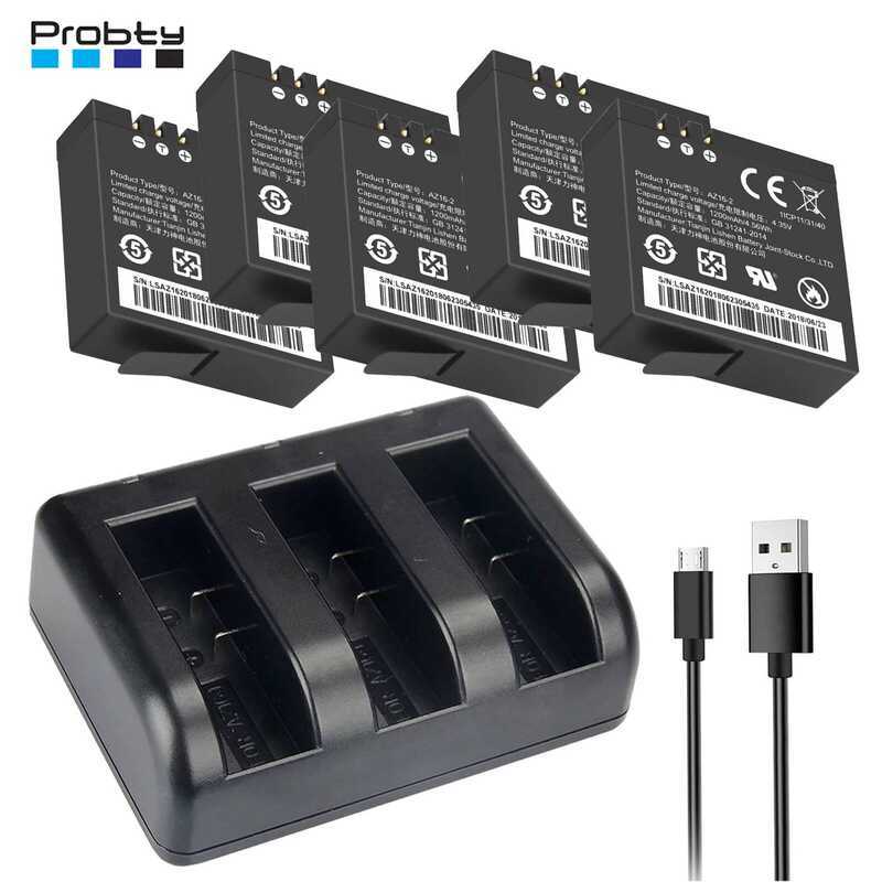 C Az16-1 Az16-2 Battery For Xiaomi Yi 4K, Yi 4K+, Yi Lite, YI 360 VR Action Camera + 3-Channel Az16