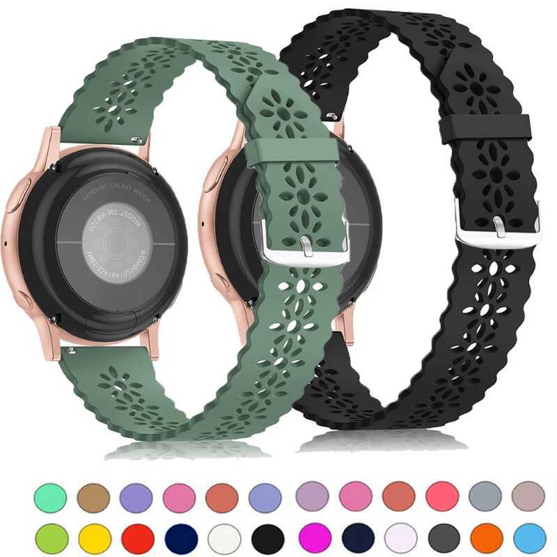 C Enjoy Shop Sport Lace Band For Samsung Galaxy Watch 4/5/5 Pro/6 Classic/Active 2 Silicone 20Mm 22